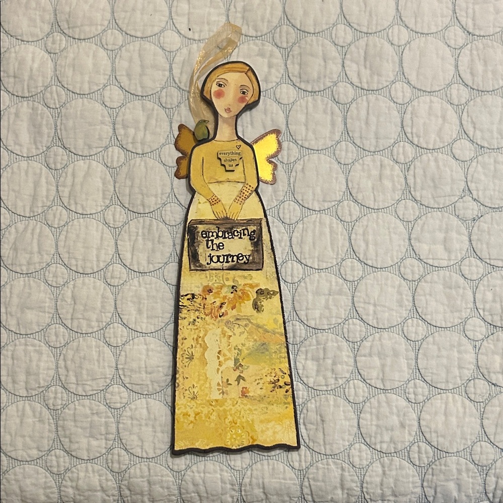 Kelly Rae Robert’s 
Yellow Angel Mixed Media Wall Hanging